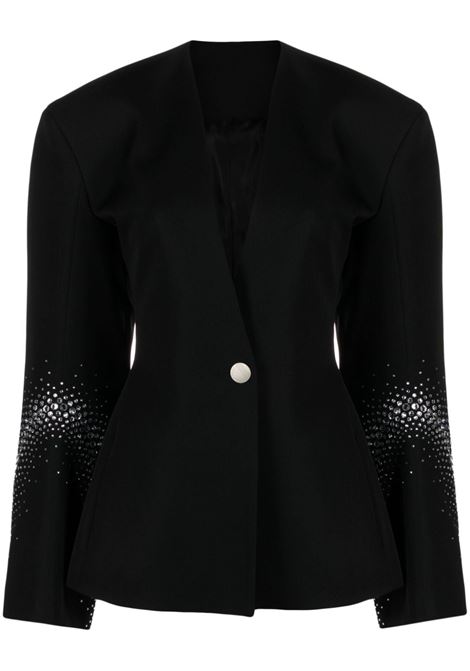 Blazer con decorazione di strass in nero - donna